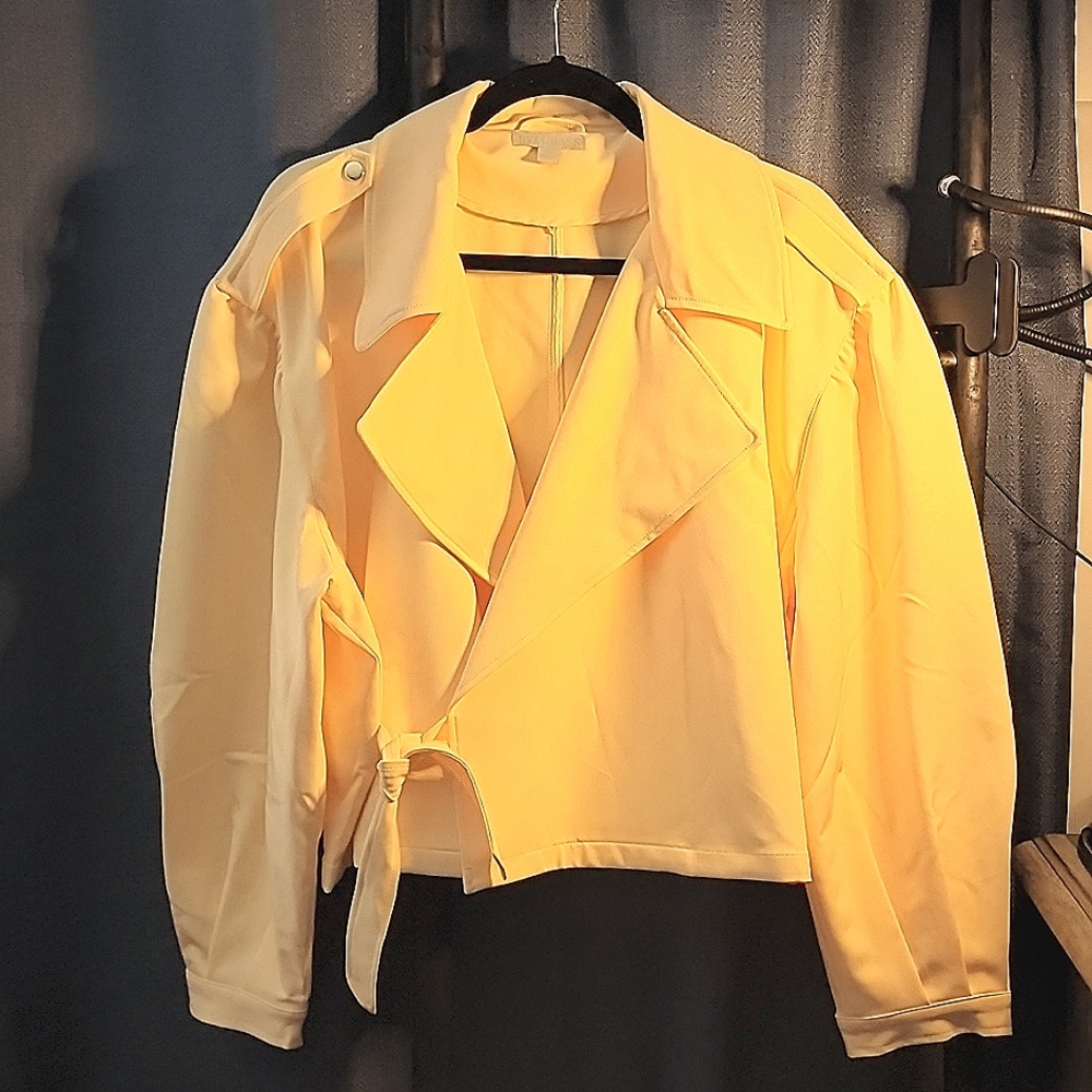 Yellow Ryegrass long sleeve crop Blazer
